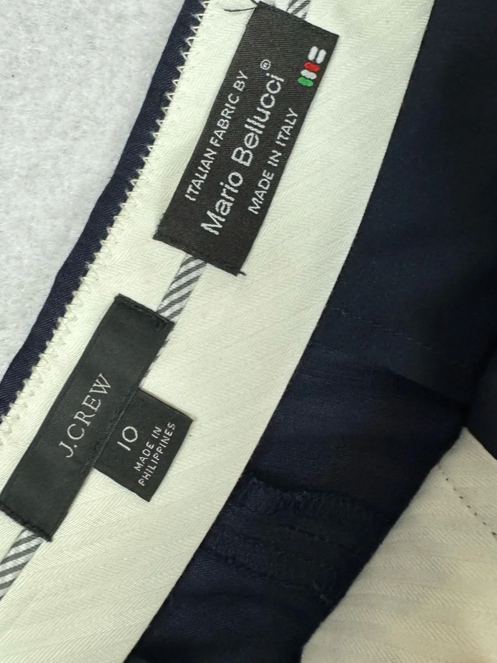 J Crew Side Tab Trouser in Italian Linen Blend sz 10 Navy